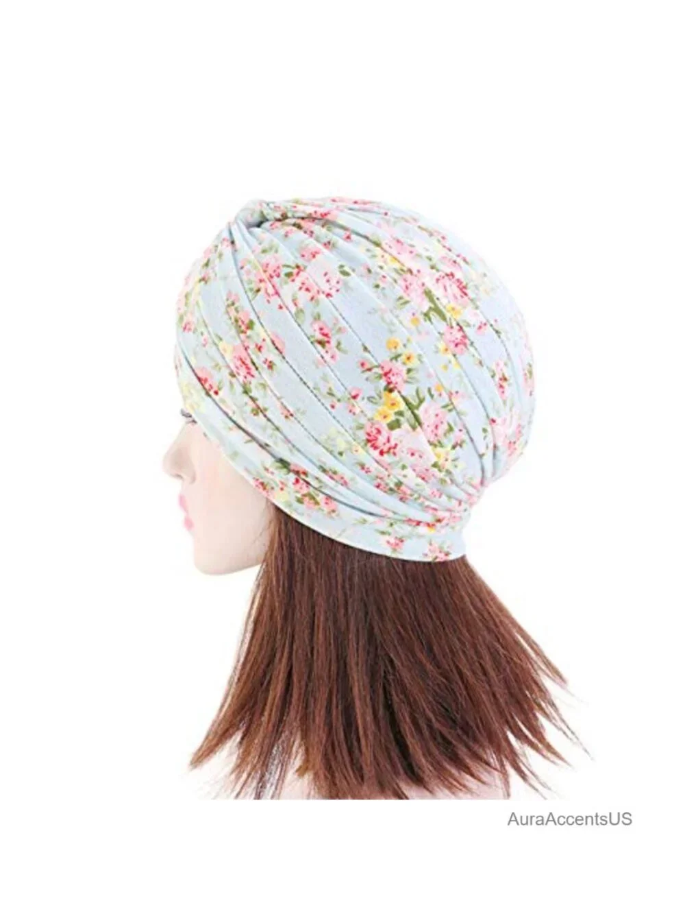 Women's Cotton Turban Head Wrap Chemo Beanie Hat Pre-tied Ruffle
